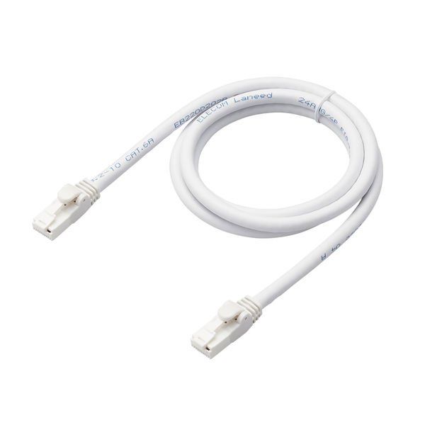 LANケーブル 1m cat6A 爪折れ防止 ギガビット より線 白 LD-GPAT/WH1
